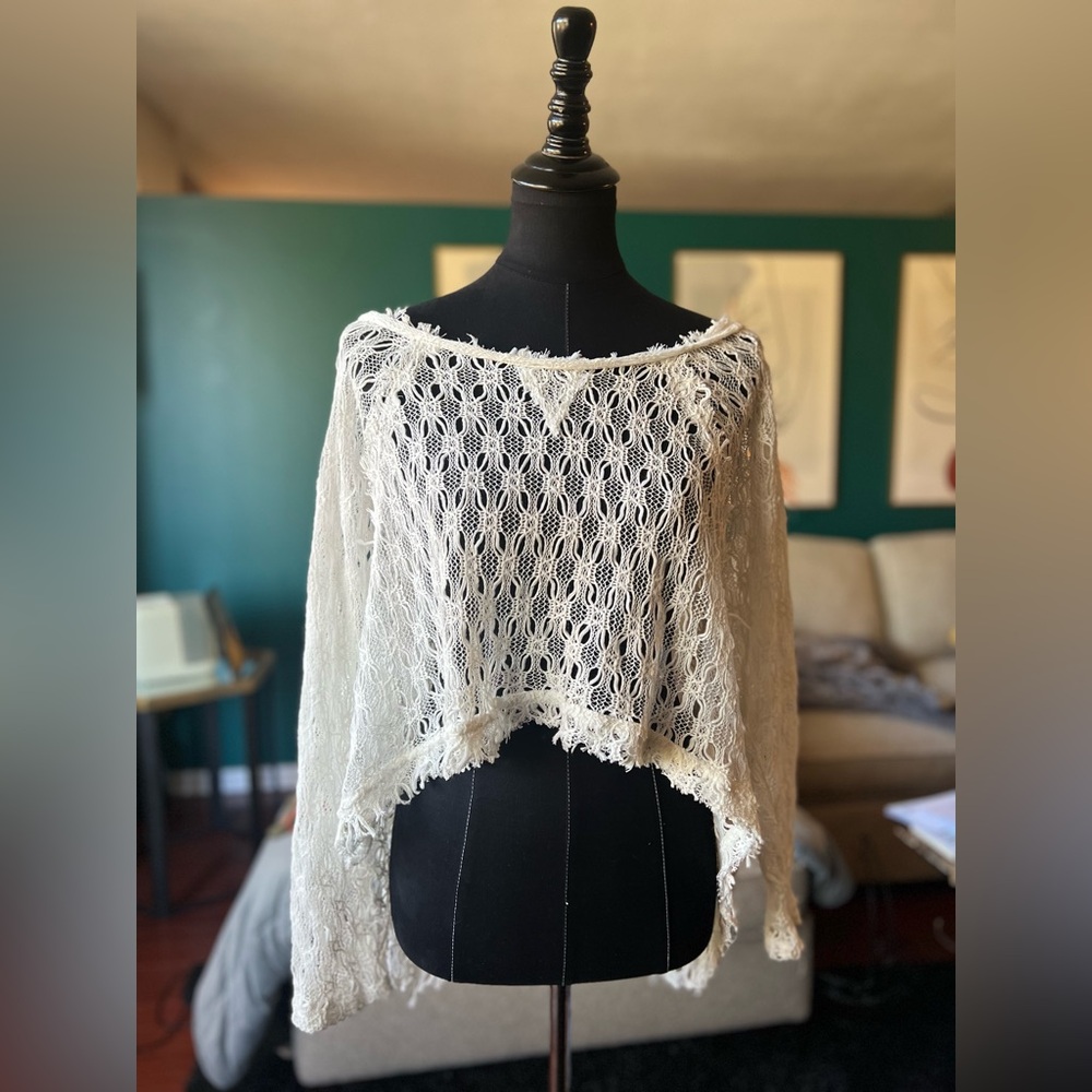 Elegant White Crochet Sweater